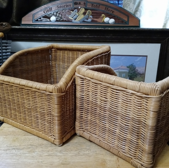 πππ 2 Wicker Decorative basket SetππΊπΈππ«Vintage Sturdy Storage Set,πππ - Picture 9 of 16